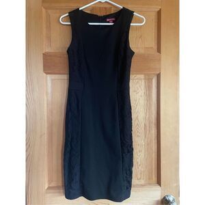 Merona Black Dress XS Little Black Dress Lace Detail Sheath Dress